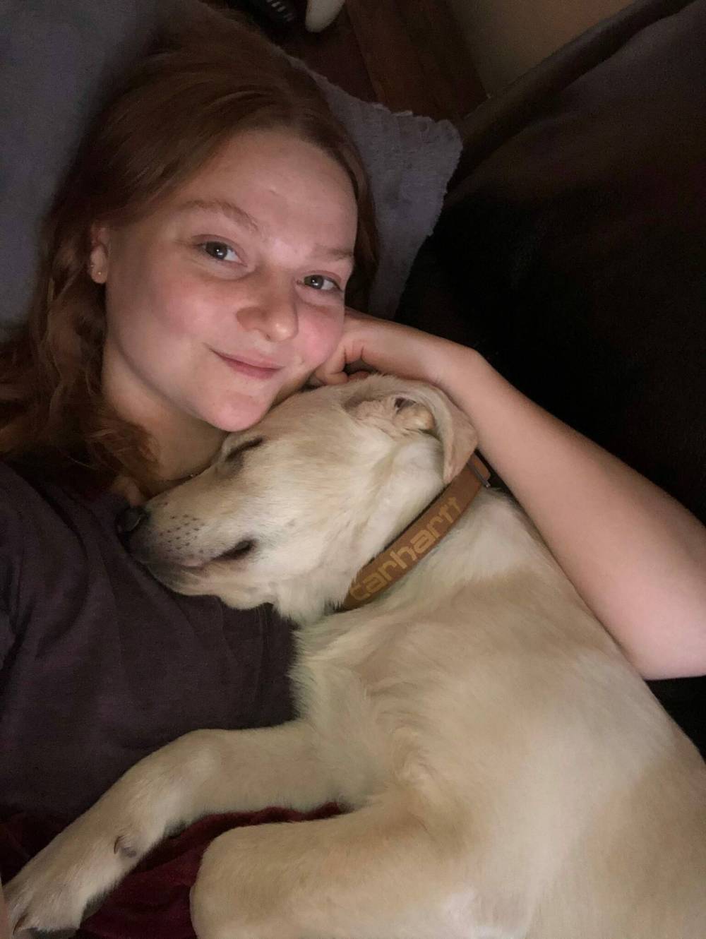 SUPPLIED
Jordyn Reimer, 24, and her pet dog, Sadie, who is now being cared for by her family.