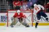 David Guralnick / Detroit News via AP files
                                Michael Hutchinson (left) was hoping to return to Winnipeg after last season. When the Jets inked Lauren Brossoit, Hutchinson caught on with the Detroit Red Wings.