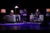 Geddy Lee (right) holds a discussion with fellow Rush band member Alex Lifeson, as he promotes his book 