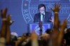 FILE - President-elect Javier Milei takes questions from the press after his victory in the presidential runoff election, in Buenos Aires, Argentina, Nov. 19, 2023. Milei will be inaugurated as the new president of Argentina on Sunday, Dec. 10. (AP Photo/Natacha Pisarenko, File)