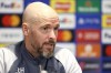 Manchester United manager Erik ten Hag attends a press conference at the Trafford Training Center in Manchester, England, Monday, Dec. 11, 2023. Manchester United plays Bayern Munich in a Champions League group A match on Tuesday. (Richard Sellers/PA via AP)