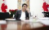 Prime Minister Justin Trudeau takes part in an interview in Ottawa on Monday, Dec. 11, 2023. Trudeau says Israel and Hamas must work toward 