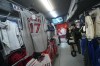 Customers check out character goods of Shohei Ohtani of the Los Angeles Dodgers at a sporting goods store, 
