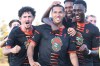 University of Cape Breton winger Owen Sheppard (centre, #7) celebrates with teammates in a recent handout photo. Valour FC selected Sheppard first overall in Thursday's CPL-U Sports draft. THE CANADIAN PRESS/HO-CPL **MANDATORY CREDIT**