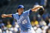 FILE - Kansas City Royals starting pitcher Taylor Clarke throws to a Boston Red Sox batter during the first inning of a baseball game, Sunday, Sept. 3, 2023, in Kansas City, Mo. The Milwaukee Brewers have acquired Clarke from the Royals, Thursday, Dec. 14, 2023, for minor league pitcher Ryan Brady and infielder Cam Devanney. (AP Photo/Reed Hoffmann, File)