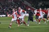 Slavia players celebrate after winning the Europa League sixth round Group G soccer match between Slavia Praha and Servette Geneva in Prague, Czech Republic, Thursday, Dec. 14, 2023. (Vít Simanek/CTK via AP)