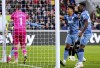 Aston Villa's Ollie Watkins, second right, celebrates scoring his side's second goal of the game, during the English Premier League soccer match between Brentford and Aston Villa at the Gtech Community Stadium, in London, Sunday, Dec. 17, 2023. (Jonathan Brady/PA via AP)