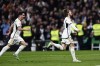 Real Madrid's Luka Modric, right, celebrates after scoring his side's fourth goal during the Spanish La Liga soccer match between Real Madrid and Villarreal at the Santiago Bernebeu stadium in Madrid, Spain, Sunday, Dec. 17, 2023. (AP Photo/Pablo Garcia)