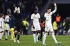 Real Madrid's Federico Valverde acknowledges the crowd after the Spanish La Liga soccer match between Real Madrid and Villarreal at the Santiago Bernebeu stadium in Madrid, Spain, Sunday, Dec. 17, 2023. Real won the match 4-1. (AP Photo/Pablo Garcia)