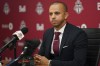 Jason Hernandez, the newly appointed general manager of Toronto FC, speaks to the media during a press conference in Toronto on Tuesday, June 27, 2023. THE CANADIAN PRESS/Arlyn McAdorey