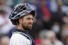 FILE - Seattle Mariners catcher Tom Murphy stands on the field during a baseball game against the Boston Red Sox, Sept. 15, 2021, in Seattle. Murphy and the San Francisco Giants have agreed on an $8 million, two-year contract, according to a person with direct knowledge of the negotiations. (AP Photo/Elaine Thompson, File)