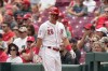 FILE - Cincinnati Reds' TJ Hopkins (26) plays during a baseball game against the Milwaukee Brewers in Cincinnati, Sunday, June 4, 2023. Outfielder TJ Hopkins was acquired by the San Francisco Giants from the Cincinnati Reds on Tuesday, Dec. 19, for a player to be named or cash.(AP Photo/Jeff Dean, File)