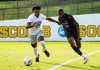 Winger Tyrese Spicer (right) is shown in action for Lipscomb University in a handout photo. Spicer was taken first overall by Toronto FC in Tuesday's MLS SuperDraft. THE CANADIAN PRESS/HO-Major League Soccer-John Wilkinson III **MANDATORY CREDIT**