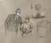 FILE - This photo of an artist rendering shows Mario Antonio Palacios Palacios with his attorney Alfredo Izaguirre before U.S. Magistrate Judge Jacqueline Becerra in federal court, Feb. 4, 2022, in Miami. The former Colombian soldier pleaded guilty on Dec. 22, 2023 to conspiring in the 2021 assassination of Haitian President Jovenel Moïse, which plunged the Caribbean nation into violence and political turmoil. (Daniel Pontet via AP, File)