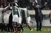 FILE - Coach Jorge Fossati of Peru's Universitario, right, celebrates his side's second goal against Colombia's Independiente Santa Fe, during a Copa Sudamericana group G soccer match at Monumental stadium in Lima, Peru, May 4, 2023. Peru’s soccer body announced on Wednesday, Dec. 27, 2023, it picked Fossati as its new national team coach. (AP Photo/Martin Mejia, File)