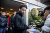 Trevor Buchanan signs autographs as he leaves the Olympic Committee in Milan, Italy, after receiving eligibility for sports activities Thursday, Jan. 4, 2024. The Canadian national is expected to sign for Inter later today. (Claudio Furlan/LaPresse via AP)