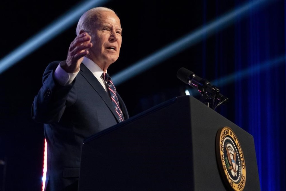 President Joe Biden speaks at a campaign event at Montgomery County Community College in Blue Bell, Pa., Friday, Jan. 5, 2024. (AP Photo/Stephanie Scarbrough)