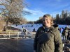 Krystle Wilpert stands in front of the outdoor skating rink on the lagoon at Bowness Park in Calgary on Tuesday, Jan. 2, 2024. THE CANADIAN PRESS/Colette Derworiz