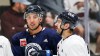 Winnipeg Jets' Mason Appleton (22), Brenden Dillon (5) and Dylan DeMelo (2) during day two of their NHL training camp in Winnipeg, Friday, September 22, 2023. THE CANADIAN PRESS/John Woods