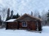 Grey Owl's Cabin on the Grey Owl ski trail at Riding Mountain National Park in December 2023. (Melanie Robinson photo)