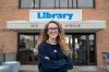 BROOK JONES / WINNIPEG FREE PRESS
St. James-Assinniboia Public Library branch head librarian Stephanie George is pictured outside of the local library in Winnipeg, Man., Tuesday, Nov. 7, 2023.