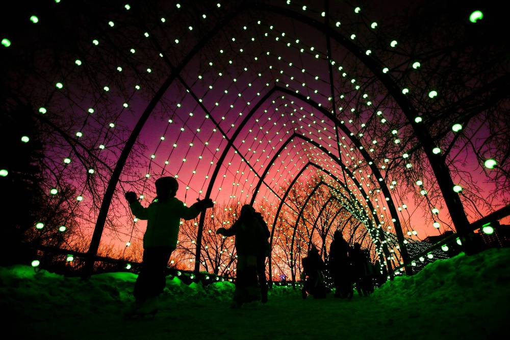 Skaters young and old enjoy the evening as The Forks opened its skating trail early last January. (John Woods / Winnipeg Free Press files)