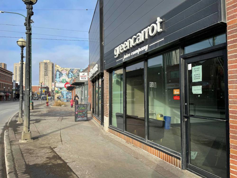 RUTH BONNEVILLE / WINNIPEG FREE PRESS
Green Carrot Juice Co. is closing its Osborne Village location.