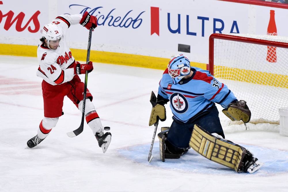 Jets backup goaltender Laurent Brossoit says he wasn’t himself during his first few starts of the season. (Fred Greenslade / The Canadian Press files)