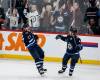 JOHN WOODS / THE CANADIAN PRESS
                                Nikolaj Ehlers (left) and Neal Pionk celebrate Ehlers’ game-winning goal with 1:05 left in the game Thursday against the Chicago Blackhawks.
