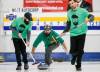 JOHN WOODS / WINNIPEG FREE PRESS
                                Brad Micholson curls against Paul Scinocca in the Manitoba Open on Monday at St. Vital Curling Club.