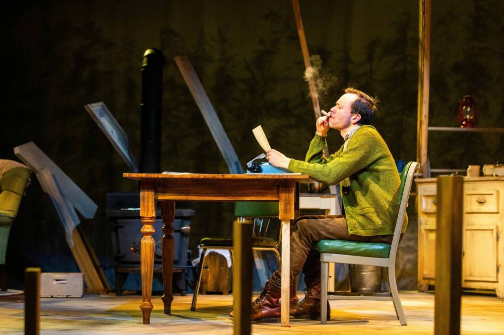 MIKAELA MACKENZIE / WINNIPEG FREE PRESS
Tom Keenan, co-star of Among Men, rehearses a scene at the Tom Hendry Warehouse Theatre on Friday.