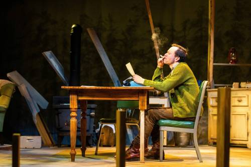 MIKAELA MACKENZIE / WINNIPEG FREE PRESS
                                Tom Keenan, co-star of Among Men, rehearses a scene at the Tom Hendry Warehouse Theatre on Friday.