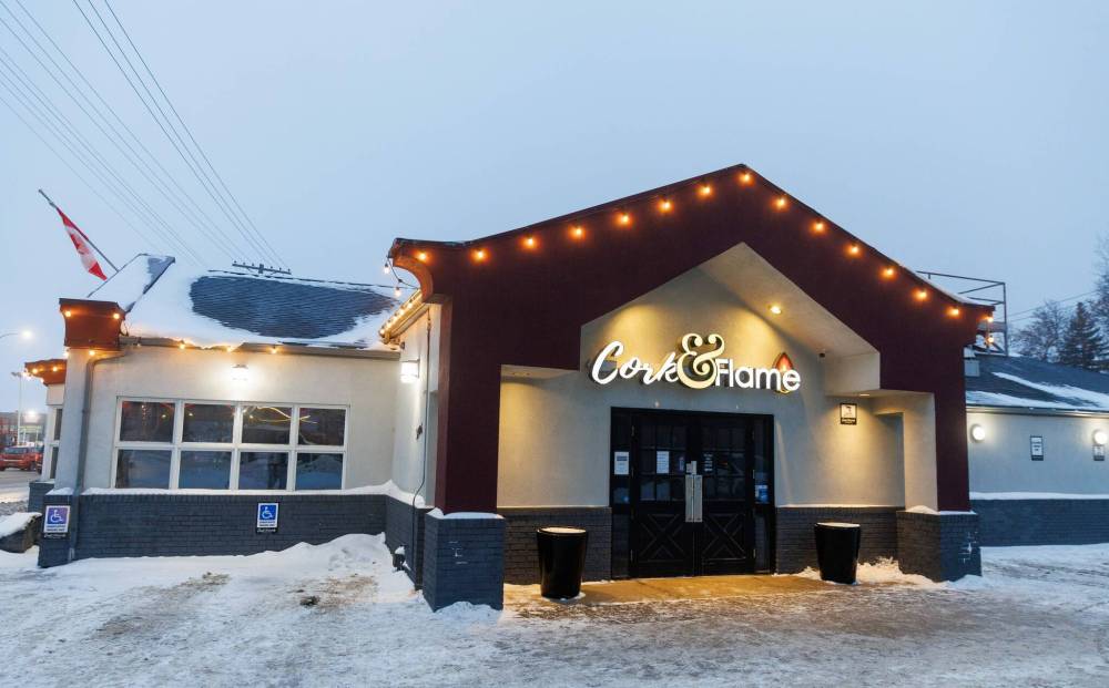 The Cork and Flame was closed Thursday after an incident there Wednesday. (Mike Deal / Winnipeg Free Press)