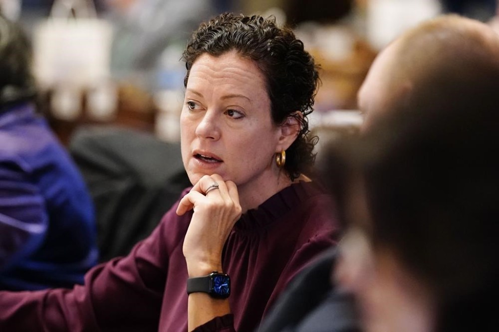 Anne Allen Westbrook, D-Savannah listens during the opening day of the Georgia General Assembly on Monday, Jan. 8, 2024, in Atlanta. (AP Photo/Brynn Anderson)