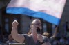 A Saskatchewan judge is to hear a legal challenge over a law that requires parental consent when children under 16 want to change their names or pronouns at school. Ariana Giroux, executive director of UR Pride, speaks at a protest at the Legislative Building in Regina, Saturday, Sept. 2, 2023. THE CANADIAN PRESS/Michael Bell