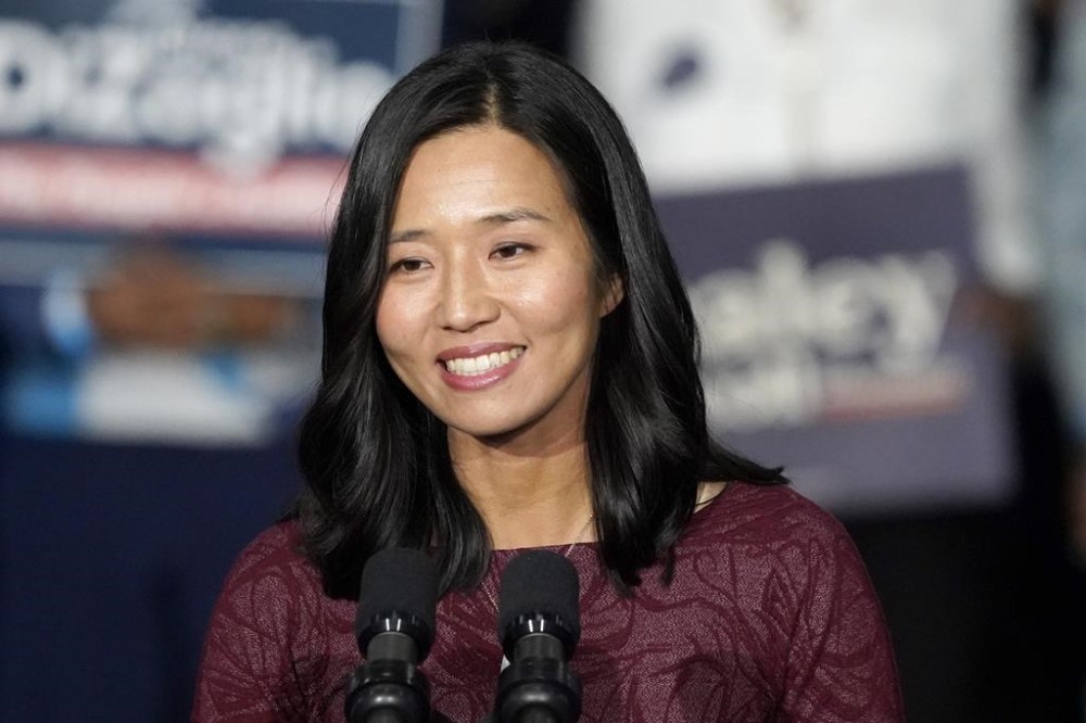 FILE - Boston Mayor Michelle Wu speaks during a campaign rally in support of the statewide Massachusetts Democratic ticket, Nov. 2, 2022, in Boston. Making it easier for Boston homeowners to create smaller, independent living units inside their homes or in their yards is just one of the proposals offered by Wu in her annual State of the City address Tuesday, Jan. 9, 2024. (AP Photo/Mary Schwalm, File)