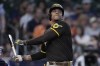 FILE - San Diego Padres' Juan Soto bats during the third inning of a baseball game against the Houston Astros, Sunday, Sept. 10, 2023, in Houston. Juan Soto, Vladimir Guerrero Jr. and Pete Alonso are among 194 players across Major League Baseball still with uncertain salaries for 2024 heading into Thursday's deadline to exchange proposed figures in arbitration. (AP Photo/Kevin M. Cox, File)
