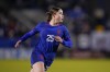 FILE - United States' Olivia Moultrie participates in the second half of a women's international friendly soccer match between the United States and China, Tuesday, Dec. 5, 2023, in Frisco, Texas. Moultrie was named 2023 U.S. Soccer's Young Female Player of the Year Thursday, Jan. 11, 2024. (AP Photo/Julio Cortez, File)