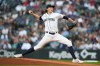 FILE - Seattle Mariners starting pitcher Logan Gilbert throws to a batter during a baseball game Sept. 11, 2023, in Seattle. First baseman Ty France and right-hander Gilbert were among seven players who agreed to one-year contracts with the Mariners on Thursday, Jan. 11, 2024, avoiding salary arbitration. (AP Photo/Lindsey Wasson, File)