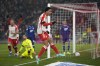 Bayern's Jamal Musiala celebrates after scoring the opening goal during the German Bundesliga soccer match between FC Bayern Munich and TSG 1899 Hoffenheim at the Allianz Arena in Munich, Germany, Friday, Jan. 12, 2024. (AP Photo/Matthias Schrader)