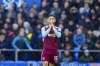 Aston Villa's Alex Moreno reacts after scores a disallowed goal during the English Premier League soccer match between Everton and Aston Villa, at Goodison Park stadium in Liverpool, England, Sunday, Jan. 14, 2024. (AP Photo/Jon Super)