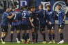 Atalanta's Jose Dos Santos Ederson celebrates after scoring during the Italian Serie A soccer match between Atalanta and Frosinone at the Gewiss Stadium in Bergamo, Italy, Monday, Jan. 15, 2024. (Spada/LaPresse via AP)