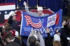 Supporters cheer before Republican presidential candidate former President Donald Trump speaks at a caucus night party in Des Moines, Iowa, Monday, Jan. 15, 2024.(AP Photo/Pablo Martinez Monsivais)