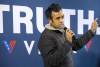 Republican presidential candidate Vivek Ramaswamy speaks to a crowd about what he would accomplish if he were elected president during a 