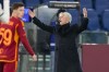 Roma's head coach Jose Mourinho reacts during the Serie A soccer match between Roma and Atalanta, at Rome's Olympic Stadium, Sunday, Jan. 7, 2024. (AP Photo/Andrew Medichini)