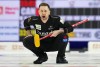 Canada's Brad Gushue opened the Grand Slam of Curling's Co-op Canadian Open with a 7-1 victory over Norway's Magnus Ramsfjell on Tuesday. Gushue yells as they take on Scotland in the second end of the gold medal game at the Men's World Curling Championship in Ottawa on Sunday, April 9, 2023. THE CANADIAN PRESS/Sean Kilpatrick