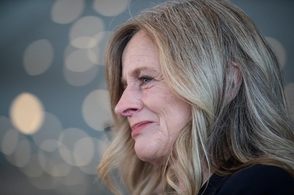 Alberta NDP Leader Rachel Notley announces she is stepping down from her position, in Edmonton on Tuesday January 16, 2024. THE CANADIAN PRESS/Jason Franson