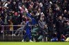 West Ham United's Said Benrahma leaves the pitch after being sent off during the English FA Cup third round replay soccer match between Bristol City and West Ham United at Ashton Gate Stadium, Bristol, England, Tuesday, Jan. 16, 2024. (David Davies/PA via AP)