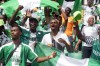 Nigeria's supporters cheer before the African Cup of Nations Group A soccer match between Nigeria and Equatorial Guinea's at the Stade Olympique Alassane Ouattara B'Ebimpe in Abidjan, Ivory Coast, Sunday, Jan. 14, 2024. (AP Photo/Sunday Alamba)