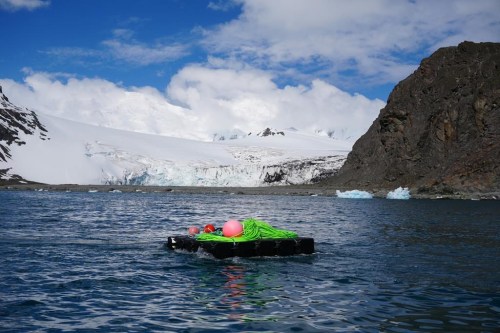 The Southern Ocean observatory, a package of sensors which includes equipment to measure temperature, oxygen concentration and chlorophyll levels on the water, is shown being deployed at the Juan Carlos I Antarctic scientific station, in Antarctica in an undated handout photo. THE CANADIAN PRESS/HO-Consejo Superior de Investigaciones Científicas, Didac Casado Rodriguez, *MANDATORY CREDIT*